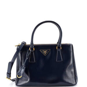 Prada Small Double Zip Lux Tote Vernice Saffiano Leather